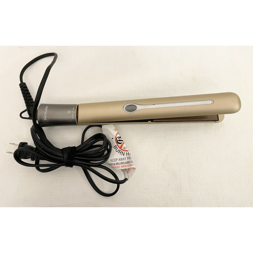 NITION Pro Salon Hair Flat Iron Straightener Tourmaline Ceramic Titanium Gold